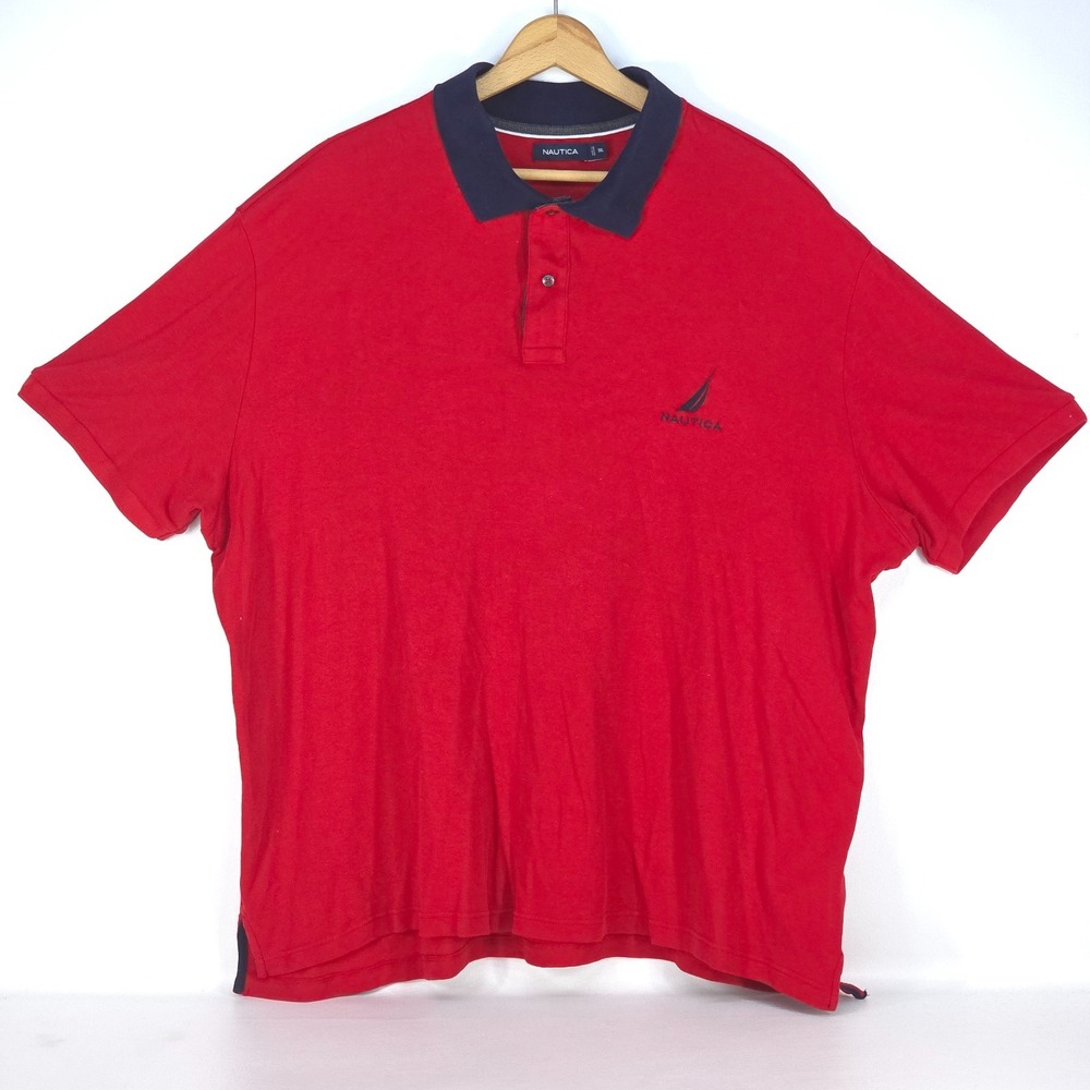 Nautica Polo Shirt Men 3XL Cotton Embroidered Sail‎ Classic Coastal Resortwear